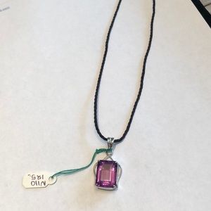 Silver Amethyst drop pendant